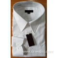 Polyester Cotton White Jacquard Long-sleeved Shirt for Men